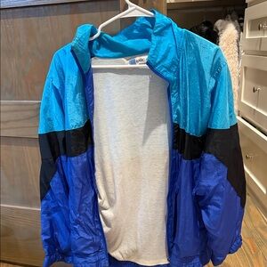 Blue and Black Windbreaker Jacket VINTAGE!!